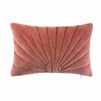 Coussin en velours surpiqué rose 25x40 Maisons du Monde