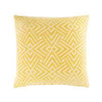 Coussin jaune motifs graphiques blancs 45x45 Maisons du Monde