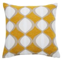 Coussin jaune moutarde motifs bicolores 45x45cm TWIGGY Maisons du Monde