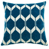 Coussin motifs bleu canard 45x45 Maisons du Monde