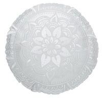 Coussin rond en coton brodé blanc D.45cm Maisons du Monde