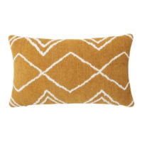 Coussin tissé jaune moutarde motifs graphiques 30x50 Maisons du Monde