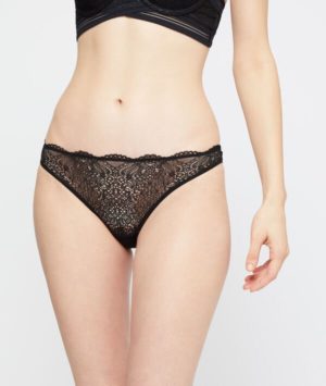 Culotte bikini en dentelle - ROAD  - Noir - Femme - Etam