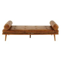 Daybed vintage en cuir marron Felix Maisons du Monde