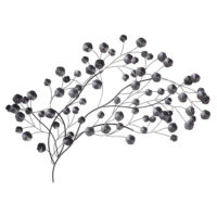 Déco murale fleurs en métal noir 136x73 Maisons du Monde