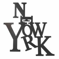 Déco murale mot New York en métal noir 120x110 Maisons du Monde