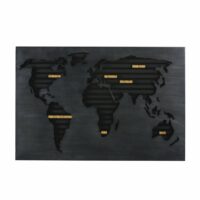 Déco murale porte-bouchons carte du monde en métal noir Maisons du Monde