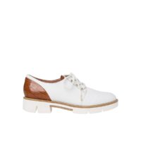 Derbies cuir Jenna Blanc/Marron tamaris