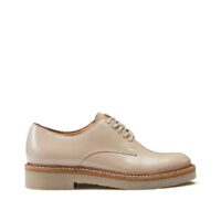 Derbies cuir Oxfork Blanc ou Beige ou Noir Kickers