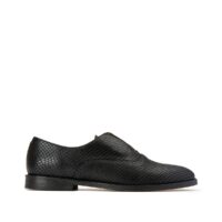 Derbies en cuir sans lacets motif python Noir ANTHOLOGY PARIS