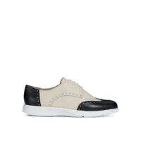 Derbies respirantes en cuir Arjola Gris-Crème Geox