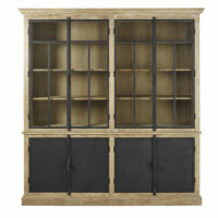 Double vitrine 4 portes grise et noire Voltaire Maisons du Monde