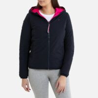 Doudoune courte réversible à capuche Marine / Rose Tommy Hilfiger