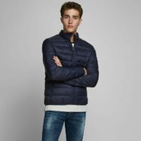 Doudoune légère col montant Magic Bleu Marine - Noir jack & jones