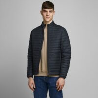 Doudoune légère col montant Rick Bleu Marine - Noir jack & jones