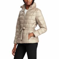 Doudoune mi-longue zippée Beige Lauren Ralph Lauren