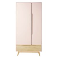 Dressing vintage 2 portes 1 tiroir rose clair Bucolique Maisons du Monde