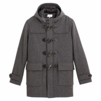 Duffle-coat mi-long à capuche en drap de laine Gris Chiné LA REDOUTE COLLECTIONS