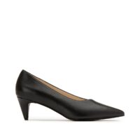 Escarpins en cuir talon moyen pointu Noir LA REDOUTE COLLECTIONS