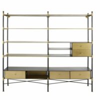 Etagère double en métal coloris noir et laiton Rockefeller Maisons du Monde