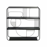 Etagère graphique en métal noir Maisons du Monde