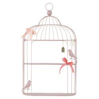 Étagère murale cage en métal rose Maisons du Monde