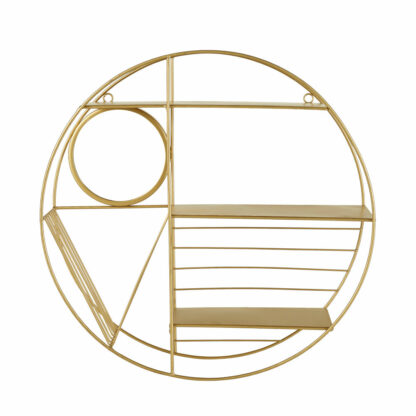 Etagère ronde avec miroir en métal doré Maisons du Monde