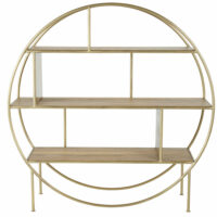 Etagère ronde en métal coloris laiton et manguier Louxor Maisons du Monde