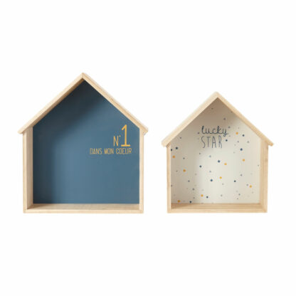 Etagères maisons bleue et blanche (x2) Maisons du Monde