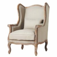 Fauteuil bergère en lin Manoir Maisons du Monde