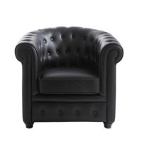 Fauteuil club capitonné noir Chesterfield Maisons du Monde