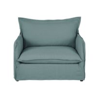 Fauteuil convertible en lin froissé bleu céladon Barcelone Maisons du Monde