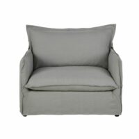 Fauteuil convertible en lin froissé gris clair Barcelone Maisons du Monde