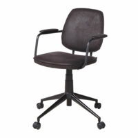 Fauteuil de bureau en suédine noire effet vieilli Gamer Maisons du Monde