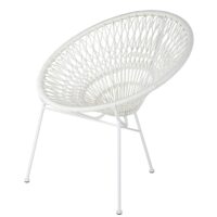 Fauteuil de jardin empilable en fil de résine et métal blanc Itapema Maisons du Monde