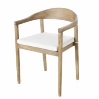 Fauteuil de jardin en acacia et toile écrue Karabane Maisons du Monde