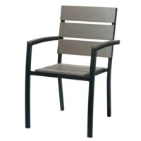 Fauteuil de jardin en aluminium gris anthracite Escale Maisons du Monde