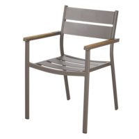 Fauteuil de jardin en aluminium taupe et teck massif Guam Maisons du Monde