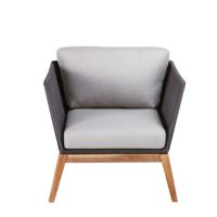 Fauteuil de jardin en corde tressée gris anthracite Costa Rica Maisons du Monde