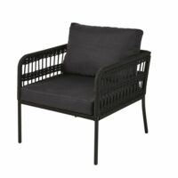 Fauteuil de jardin en corde tressée noire Napoli Maisons du Monde