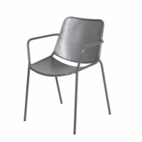 Fauteuil de jardin en métal gris anthracite Zinav Maisons du Monde