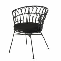 Fauteuil de jardin en résine et toile noires Agatha Maisons du Monde