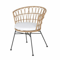 Fauteuil de jardin en résine imitation rotin et métal noir Agatha Maisons du Monde