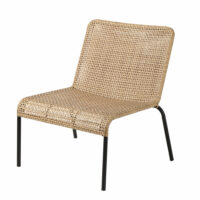 Fauteuil de jardin en résine imitation rotin et métal noir Botswana Maisons du Monde