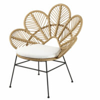 Fauteuil de jardin tressé et coussin écru Colibri Maisons du Monde