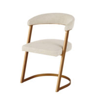 Fauteuil écru chiné et métal coloris laiton Warren Maisons du Monde