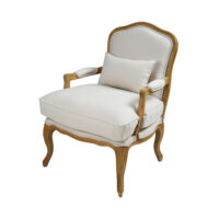 Fauteuil en coton coloris lin et chêne Château Maisons du Monde