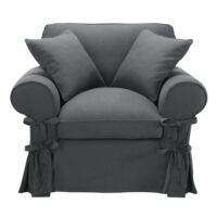 Fauteuil en coton gris ardoise Butterfly Maisons du Monde