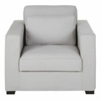 Fauteuil en coton gris clair Milano Maisons du Monde