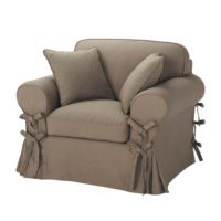 Fauteuil en coton taupe Butterfly Maisons du Monde